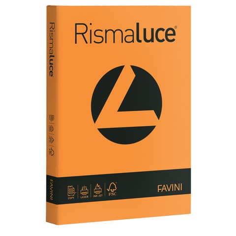Carta colorata Favini Rismaluce colori forti 140 g/m² A4 arancio 56 - Risma da 200 fogli - A65E204